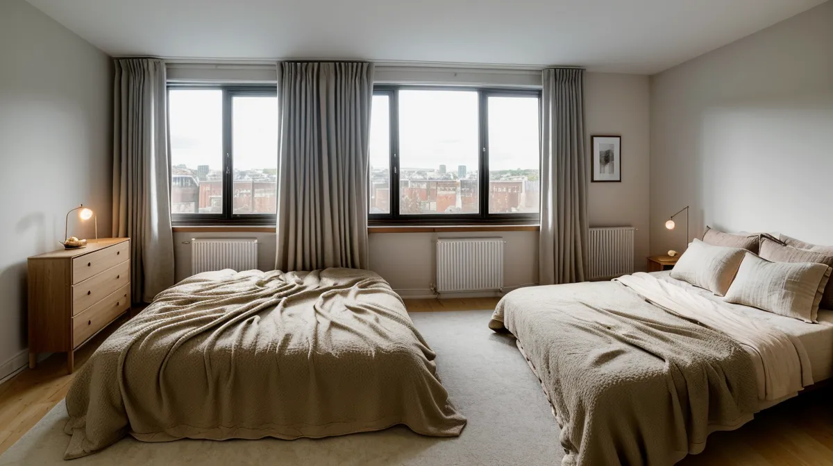 Chambre pensée comme environnement intime pour le bien-être et le lâcher-prise sexuel, loin de l'anxiété de performance