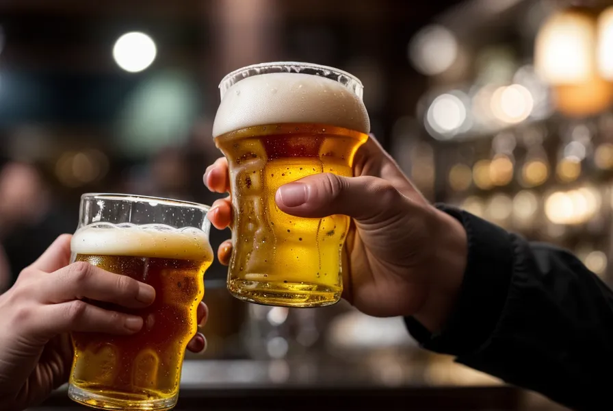 Mains crispées autour d'un verre de bière froide, signe d'anxiété de performance avant une nouvelle rencontre